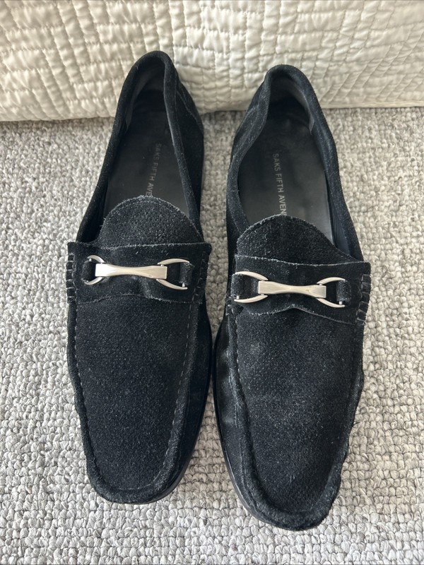 Saks Fifth Avenue Men’s Donatello Black Suede Shoes 12 M
