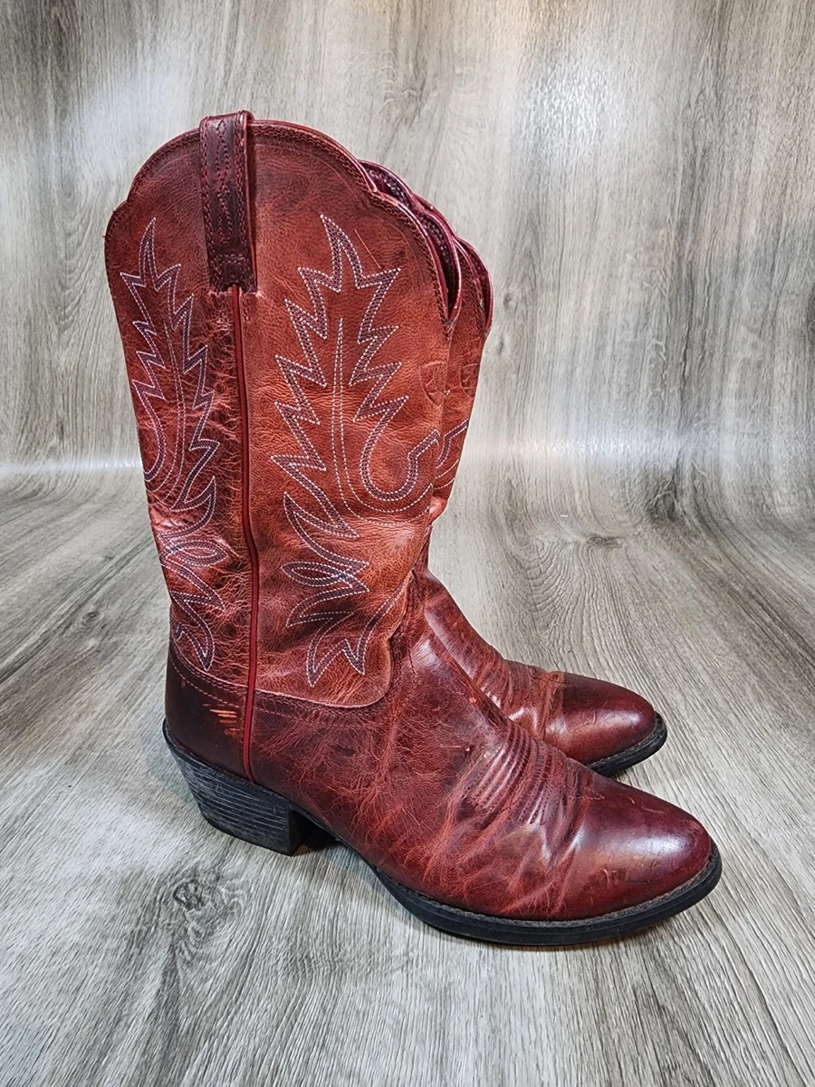 アリアット　アリアト　本革刺繍ウエスタンブーツ　US7B　レッド レザー 赤 Ariat Red Boots for Women for sale | eBay