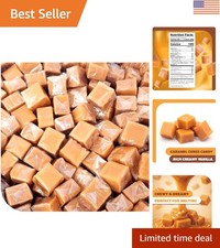 2 Pound Vanilla Caramel Candy - 150 Wrapped Chewy Cubes for Office Home Treats