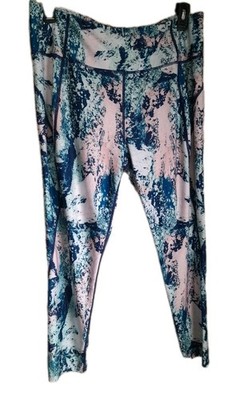 NWT Tek Gear Patterned High-Rise Workout Leggings Drytek Size 2X Short Blue