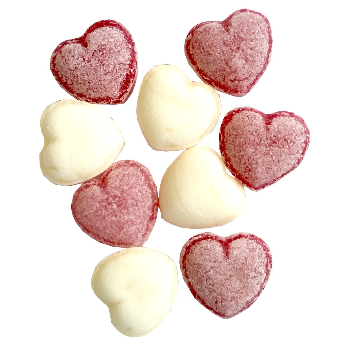 Caramelos De Corazón Blancos Y Rojos Con Sabor A Hielo Y Cereza 150g