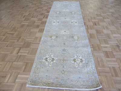2'11 x 9'8 Runner Hand Knotted Beige Peshawar Oriental Rug G16531