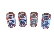 Pabst Blue Ribbon Graphic Glass Tumblers Set of 4 Used Lighter Graphic On 2