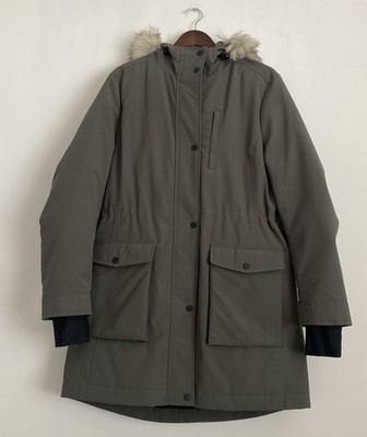 Marks And Spencer Good Move Olive Green Feather Down Padded Parka 14