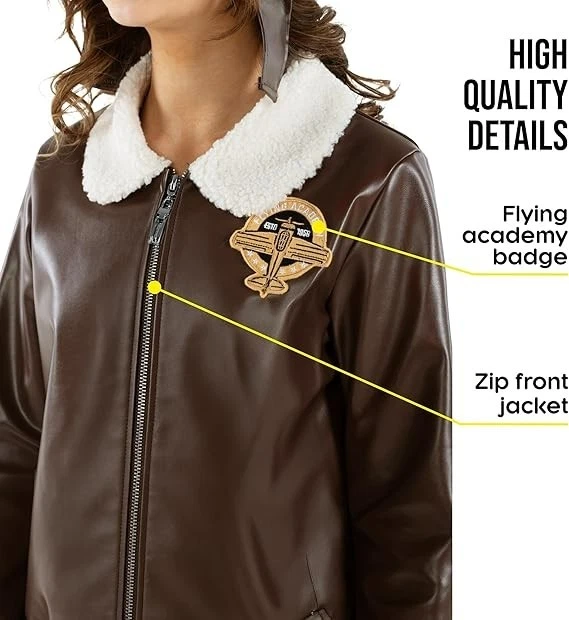 Fantasia infantil Amelia Earhart meninas aviador piloto roupa histórica 7 - 14 anos - Imagem 3 de 4