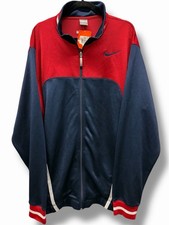 Vintage Y2K Nike Basketball Track Jacket Red Navy Full Zip Deadstock NWT Sz XXL