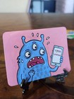 ACEO Millennial Monsters 2/4 Unread Emails Anxiety Funny Art OOAK artbyumj — photo 3