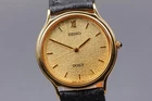 [MINT] Vintage 1995 Seiko Dolce 5E61-HAA0 Gold Dial Quartz Men's Watch from JPN