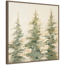 Sylvie Evergreen Trees Abstract Framed Canvas Wall Art by The Creative Bunch ...
