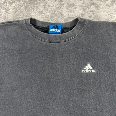 Vintage Adidas Sweatshirt Mens Medium M Grey Crewneck Fleece Made
