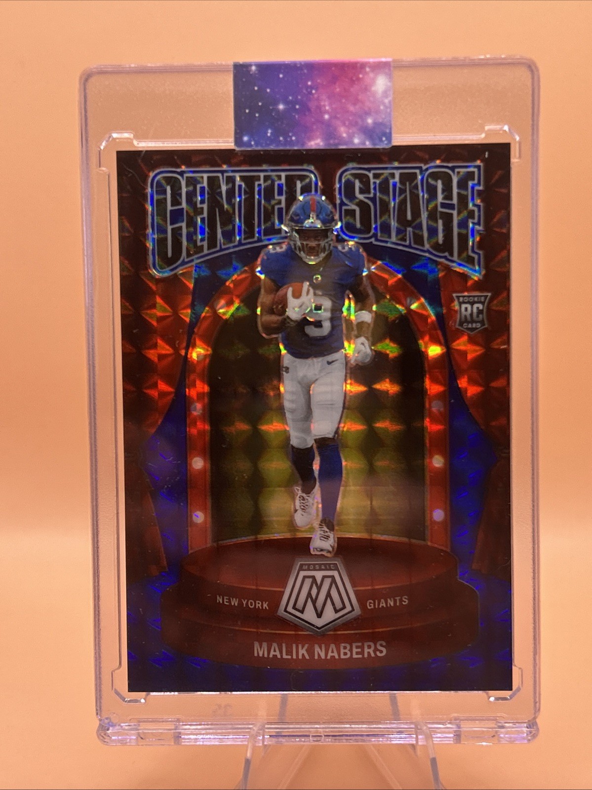 2024 Panini Mosaic - Center Stage Malik Nabers #3 Blue Mosaic Prizm /99 (RC)