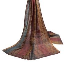Sushila Vintage Multi-Color Dupatta 100 Pure Cotton Printed Long Stole Hijab
