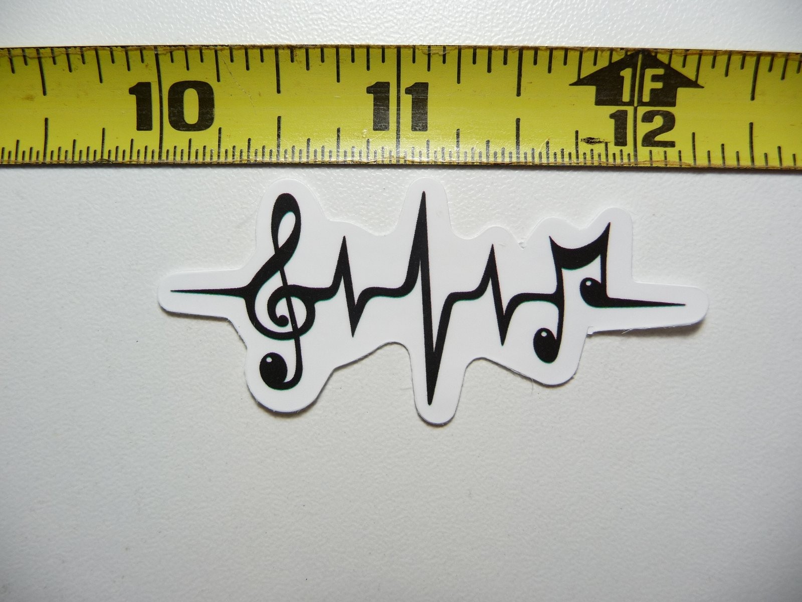 Lifeline Heartbeat Music Notes Sticker Decal for Bands and Musicians