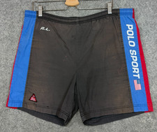 Vintage Polo Sport Ralph Lauren Shorts Mens M Flag 90s Cotton Drawstring READ