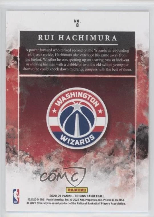 2020-21 Panini Origins Orange /75 Rui Hachimura #8 - Image 2 of 2
