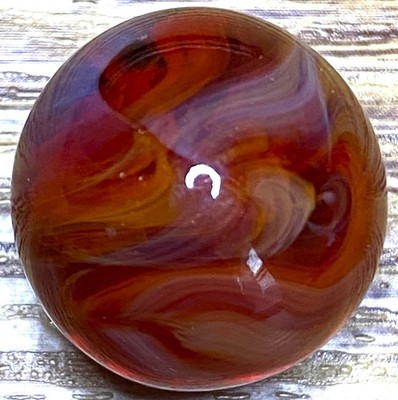 CHERRY BOMB / WHISPY TRANSPARENT RED HOT SWERLED SHOOTER .75'' 8B/70