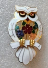 Vintage Cloisonne Enamel Brooch Pin Gold Tone multi-color costume jewelry