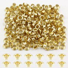 200pc Gold Grommets Eyelets 1/8" 3mm Brass Hole Self Backing Leather Craft Beads