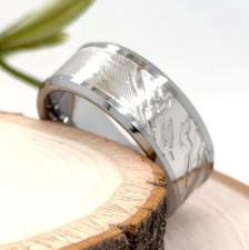 Beveled Edges Scratch-Free Band 9mm Silver Tungsten Carbide Ring For Christmas
