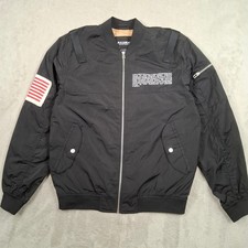Pull&Bear Bomber Jacket Mens Medium Black MA1...