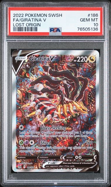 Pokemon Giratina V Lost Origin Full Alt Art #186 PSA 10 Gem Mint