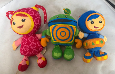 Team Umizoomi Plush Lot Geo Milli & Bot  7-8'' Stuffed Toys 3 Pc Very Good Cond