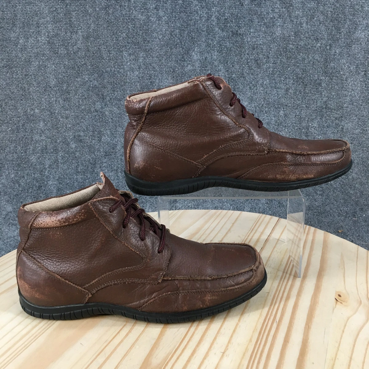 Hush Puppies Brown Chukka Leather Lace Up Mens 8 Ankle Boots Gum Academia Preppy Hush Puppies Lace Up Boots for Men with Upper Leather for  main image 3