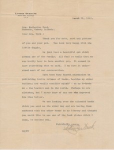 Horticulturalist Luther Burbank on the Recent Loss of His Cat