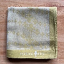 HANDKERCHIEF MEN'S VINTAGE GEOMETRIC WAVE PLAIN POCKET SQUARE COTTON 19" A0919