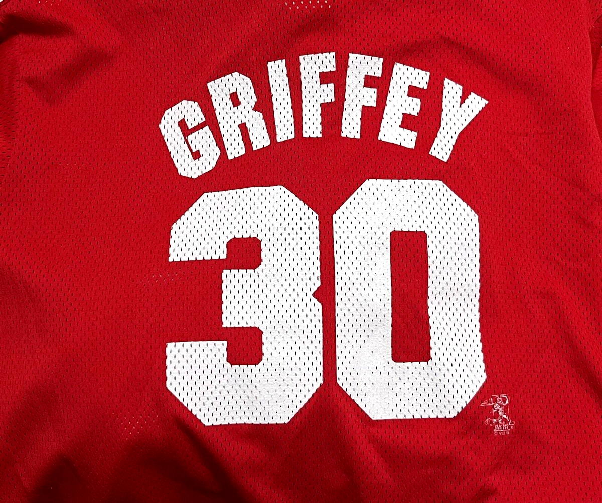 KEN GRIFFEY JR 30 Cincinnati Reds Men Mesh Button Baseball Jersey