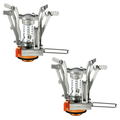 2 Portable Camping Stoves Backpacking Stove with Piezo Ignition Adjustable Valve