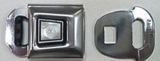 Seat Belt Buckle Starburst Sunburst With Fixed Latch End Push Button Seatbelt
