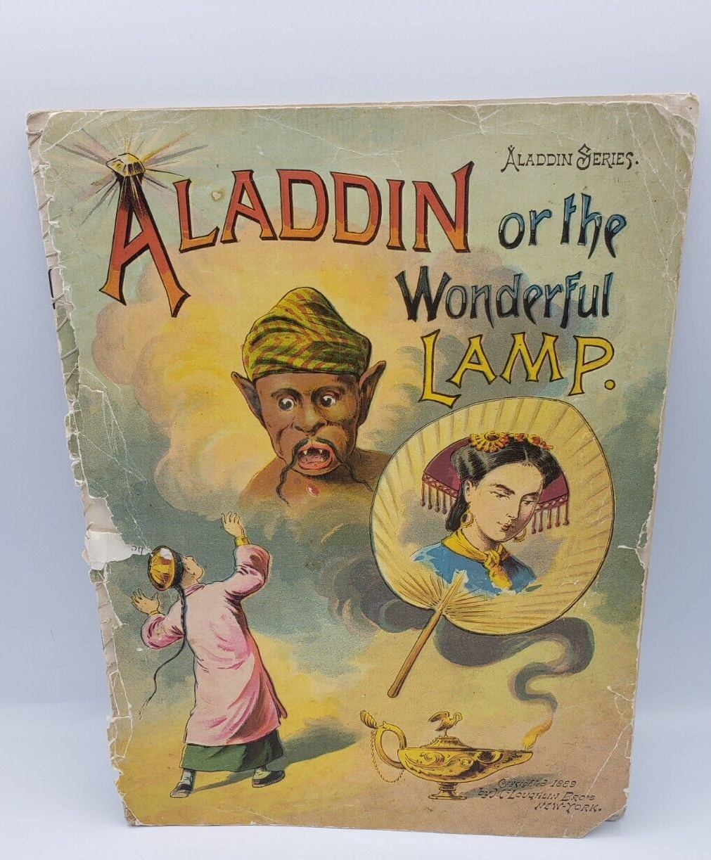 Antique 1889 ALADDIN Fairy Tales Book Victorian Children's MCLOUGHLIN BROS