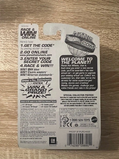 2002 Hot Wheels #31 First Editions 19/42 CUSTOM '69 CHEVY RED W/CHROME - Image 2 of 2