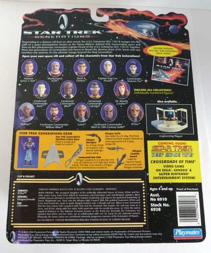 Star Trek Generations Modellino B'Etor Klingon Warrior 5" Playmates 6928 Nuovo con scatola - Foto 2 di 2