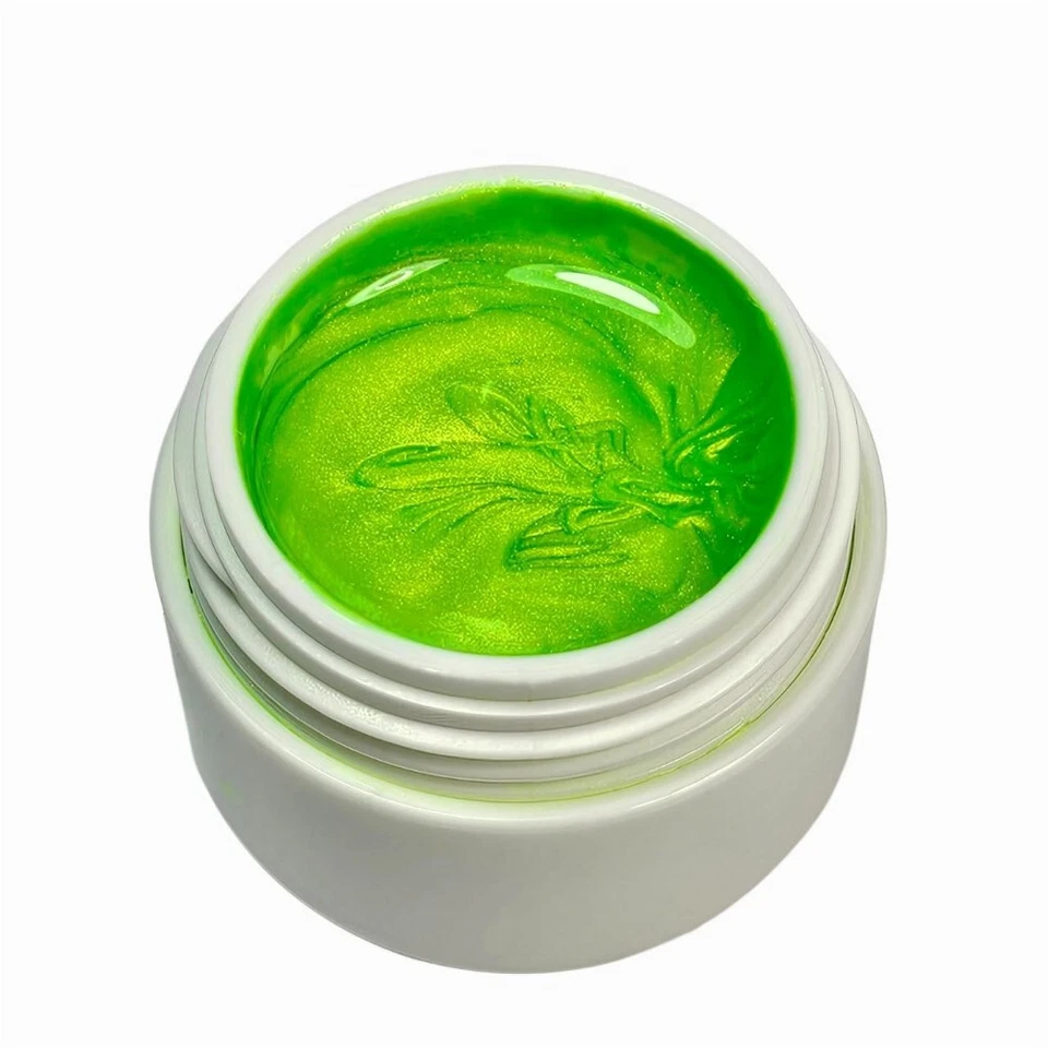 Exklusives UV Farbgel Poison Green Gold 5ml Gel Nr.67 Neon Grün Fullcover - Bild 2 von 4