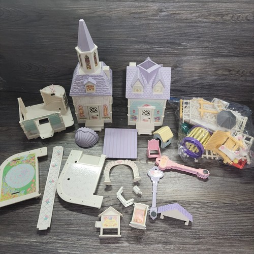 1988 Fisher Price Precious Places Lot Wedding Chapel And Townhouse + Many Extras