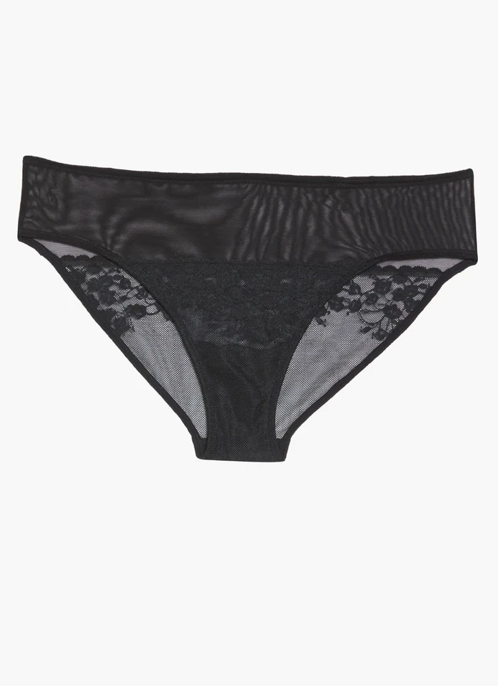 Natori Cherry Blossom French Cut Black Briefs Underwear Size Large L39722 - Image 4 of 4