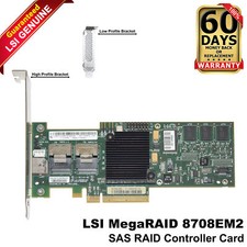 Lenovo LSI MegaRAID SAS 8708EM2 8-Ports 3Gbps PCI x8 Controller 03X3619 LSI00187