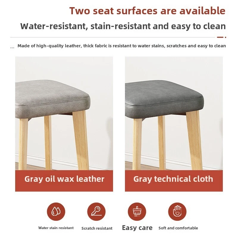 Household living room solid wood stools, stackable square stools, balcony chairs - Image 4 of 4