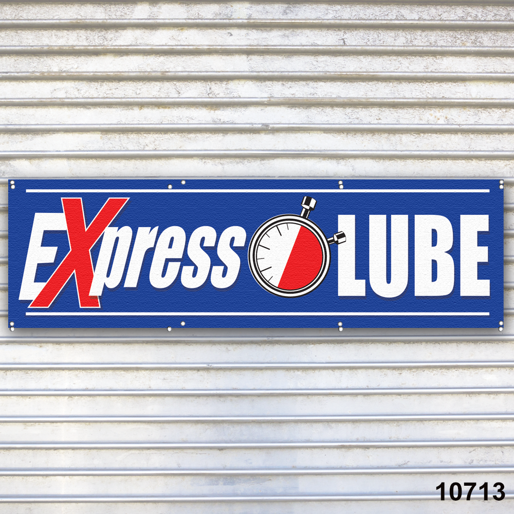Express Lube Banner Sign Auto Repair Tire Dealer Service Bay Garage Banner