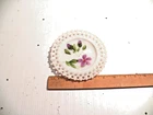 Vintage Hand Painted Violet Milk Glass 5.5" Plate w/ Lace Edge