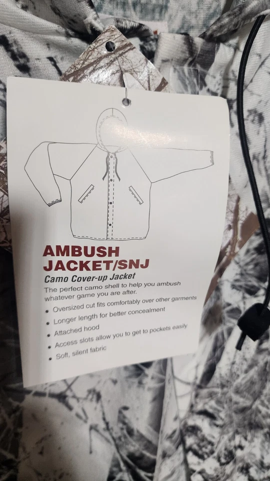 Ambush Coverup Jacket By Gamehide. Naked North Snow Camo. Size Large. SNJ - Image 3 of 3