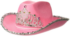 PINK TIARA SEQUIN COWGIRL HAT rodeo COWBOY party HATS tierra HT029 princess