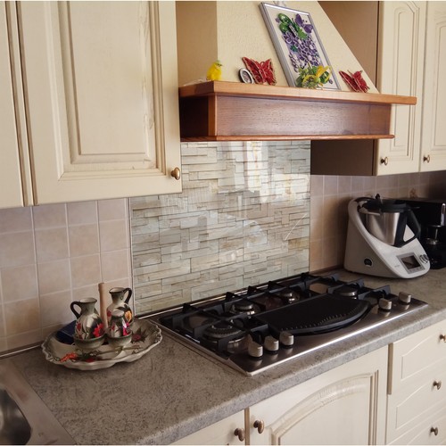 KÜCHENRÜCKWAND Spritzschutz Küche Gehärtetes Glas Stein Textur beige - Bild 2 von 3