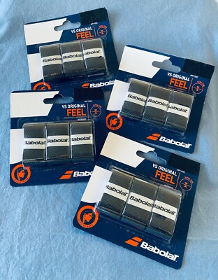 Babolat VS Original Feel overgrip - blue/black - 4 x 3 pack