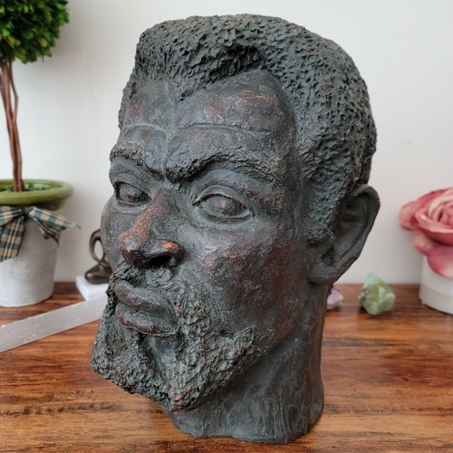1963 African American Head Museum Piece Sculpture signed and dated