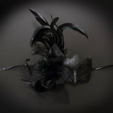 All Black Elegant Beautiful Party Masquerade Mask Mardi Gras Mask Women Mask