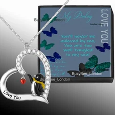 GIFTS for wife Girlfriend I Love you gifts for her Silver Necklace chain BOXED