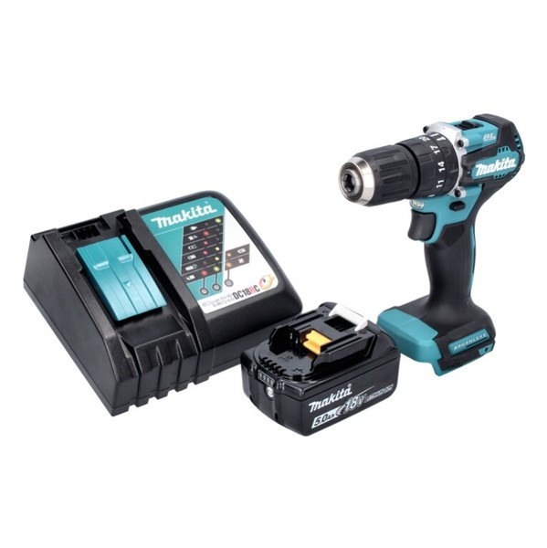 Makita DHP 487 RT1 Akku Schlagbohrschrauber 18 V 40 Nm + 1X Akku 5,0 Ah + Lader-image
